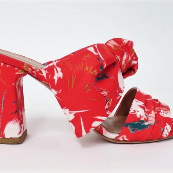 Lewit Shoes - NEW Lewit Bow Mule Sandal Rosa Red Floral
